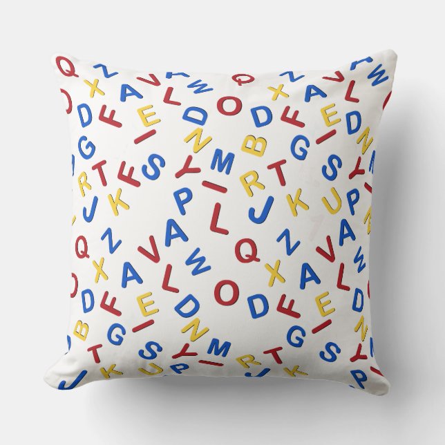 ABC Alphabet Red Gult Blue Kudde (Framsida)