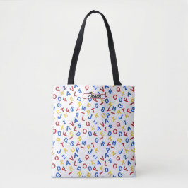 ABC Alphabet Red Gult Blue Tote Bag Tygkasse