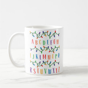 ABC Alphabet Wall christmas ljus Kaffemugg