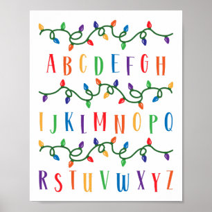 ABC Alphabet Wall christmas ljus Poster