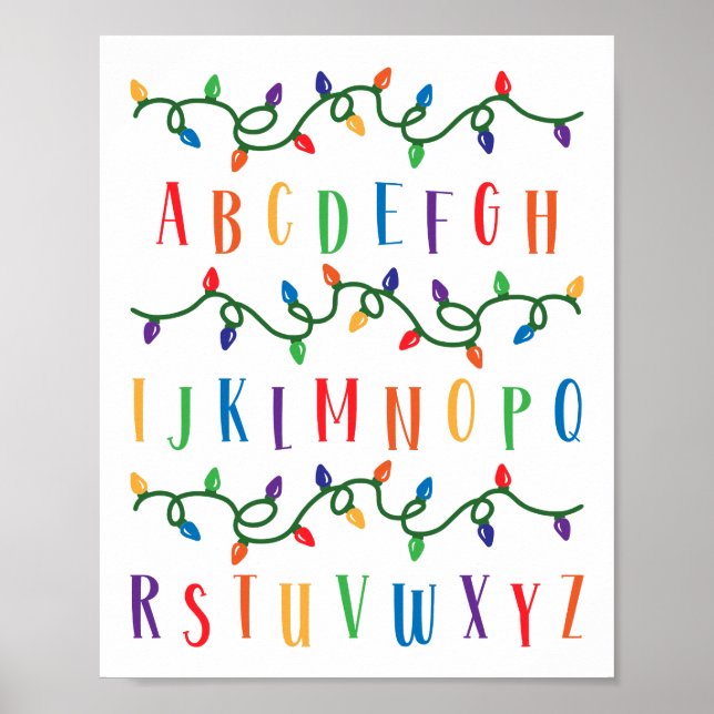 ABC Alphabet Wall christmas ljus Poster (Framsidan)