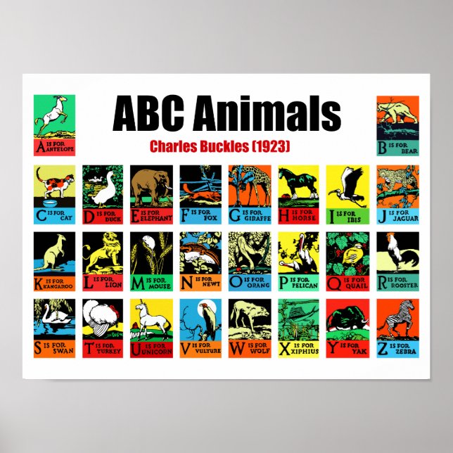 ABC Animals , Charles Buckles (1923) Poster (Framsidan)