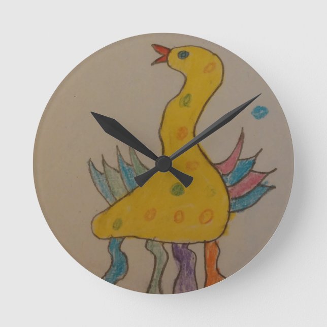 #ABC Art by Children, Påsk Anka Rund Klocka (Framsida)