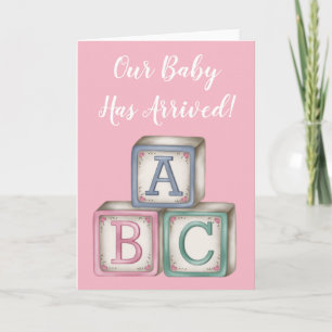 ABC Baby blockerar hälsningskort Kort