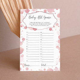 ABC Baby Shower Game, Rosa White Polka dots