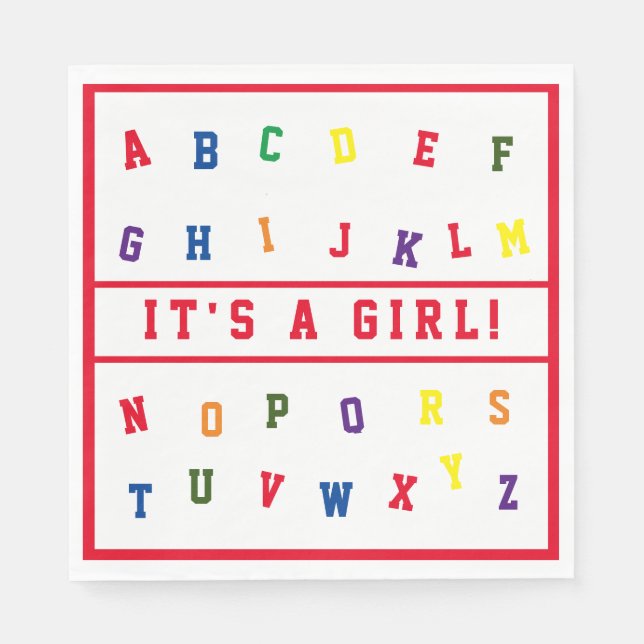 ABC Baby Shower-Pappersservett Pappersservett (Framsidan)