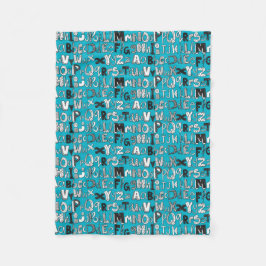 ABC blått Fleecefilt