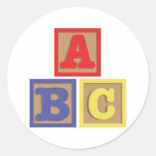ABC-block Runt Klistermärke