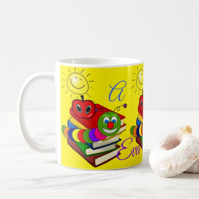 ABC Bookworm, Bokar, Apple Gult Mugg (Med munk)