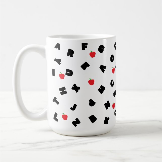 ABC Brev Safari äpple student killing Back to scho Kaffemugg (Vänster)