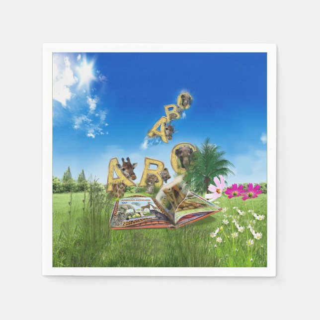 ABC Capital Alphabet-teman. Pappersservett (Framsidan)