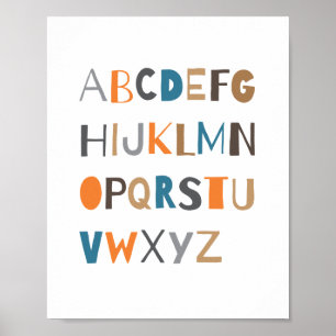 ABC Colorful Alphabet Nursery Art Decor Boy Poster
