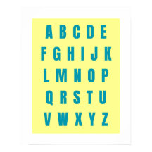 ABC-diagram, A till Z-Poster, Nursery Room Wall Ar