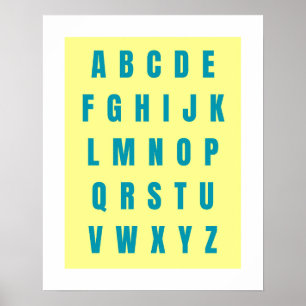 ABC-diagram, A till Z-Poster, Nursery Room Wall Ar Poster