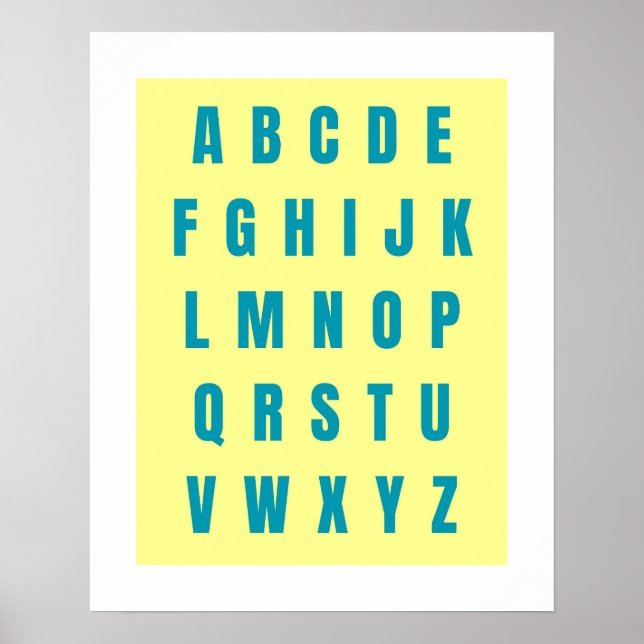 ABC-diagram, A till Z-Poster, Nursery Room Wall Ar Poster (Framsidan)
