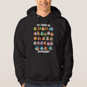 ABC-djur för identifiering av Z-typer av zoo-djur Hoodie