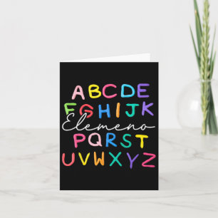 Abc Elemeno Kindergarten Teacher Boy Girl Kid Till Kort