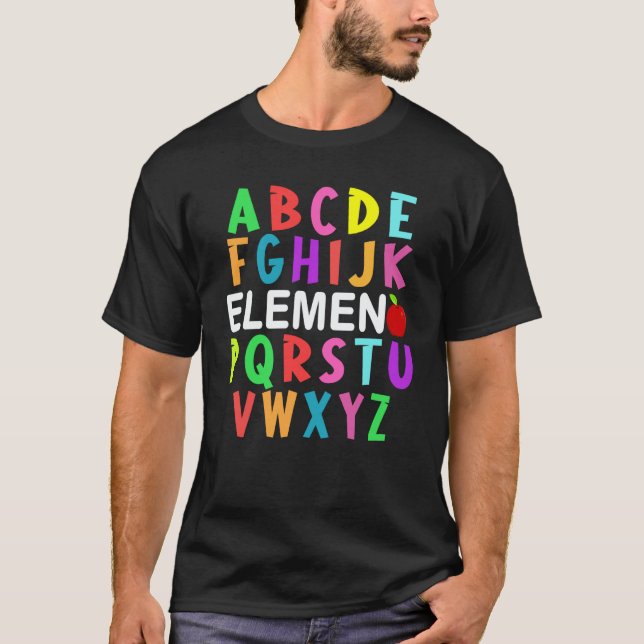 ABC Elemeno Kindergarten Teacher Cute  Back to Sch T Shirt (Framsida)