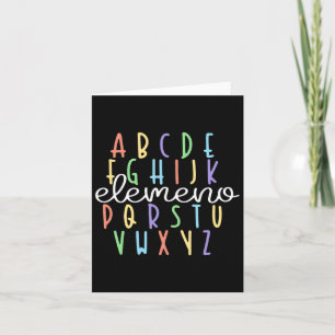 Abc Elemeno Kindergarten Teacher Cute Gifts back T Kort