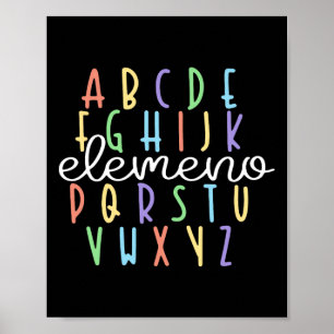 Abc Elemeno Kindergarten Teacher Cute Gifts back T Poster