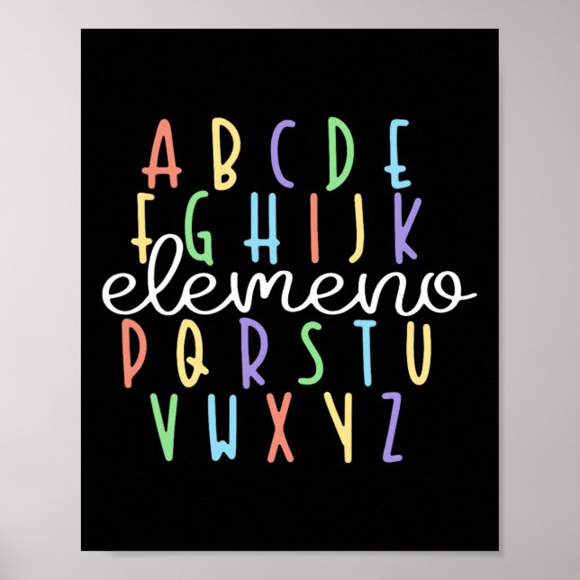 Abc Elemeno Kindergarten Teacher Cute Gifts back T Poster (Framsidan)