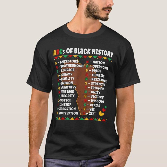 ABC:er för svart historik T Shirt (Framsida)