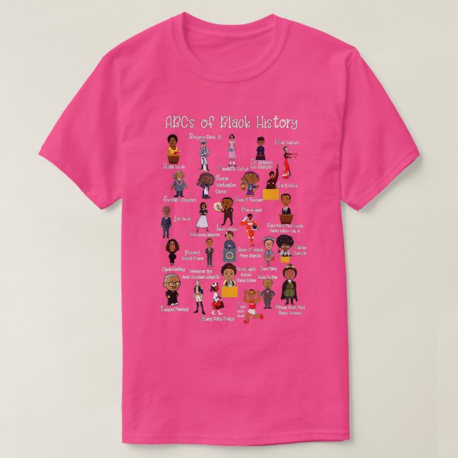 ABC:er of Black History Month Shirt Original Black T (Design framsida)