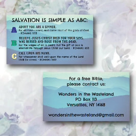 ABC:er of Salvation Gospel Tract KJV Scripture Visitkort