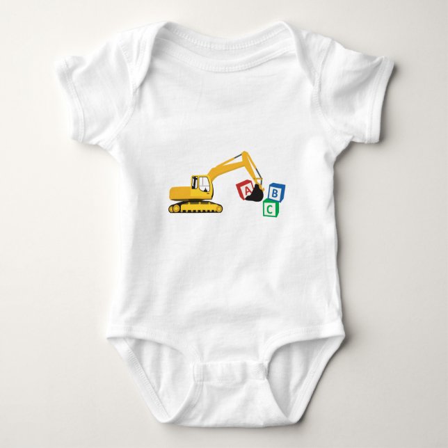 ABC Excavator Construction Lastbil T Shirt (Framsida)