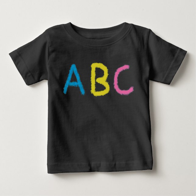 ABC Färgad Chalk Brev T Shirt (Framsida)