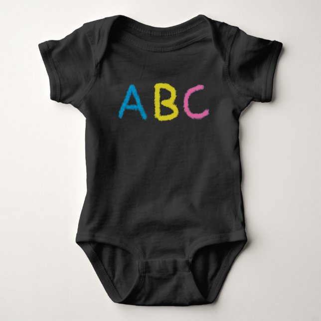 ABC Färgad Chalk Brev T Shirt (Framsida)