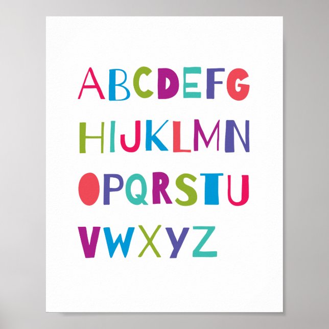 ABC-färgfull alfabet Nursery Art Wall Decor Poster (Framsidan)