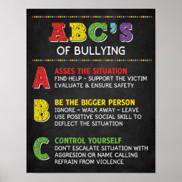 ABC för mobbningsklassrummet Anti Bully Kampanj Poster