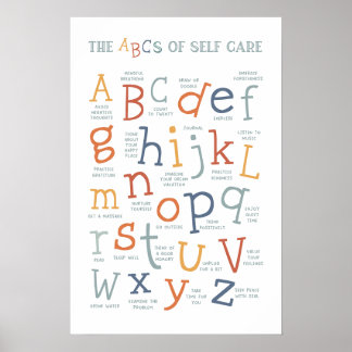 ABC för självbetjäning BoHo Social Emotional Poster