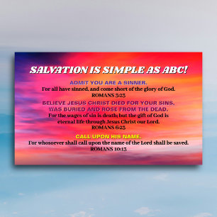 ABC Gospel Christian KJV Scripture Visitkort