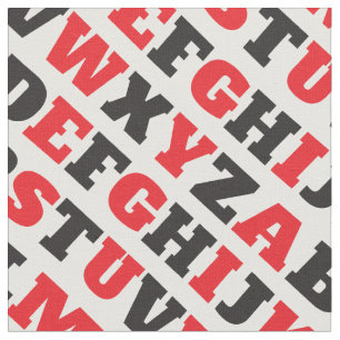 ABC grafisk text visuell svart röd vit tyg