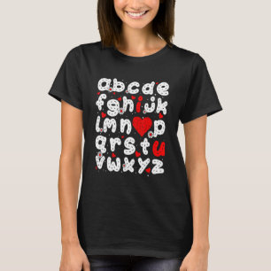 ABC I Kärlek Du Alphabet Funny ValentindagshÖRD T Shirt