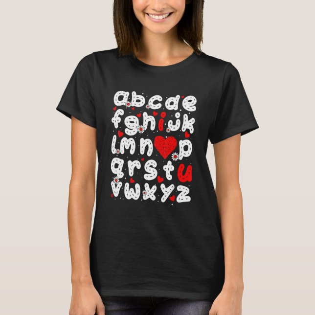 ABC I Kärlek Du Alphabet Funny ValentindagshÖRD T Shirt (Framsida)