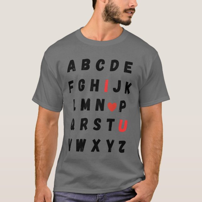ABC I Kärlek You Valentine Day T-Shirt (Framsida)