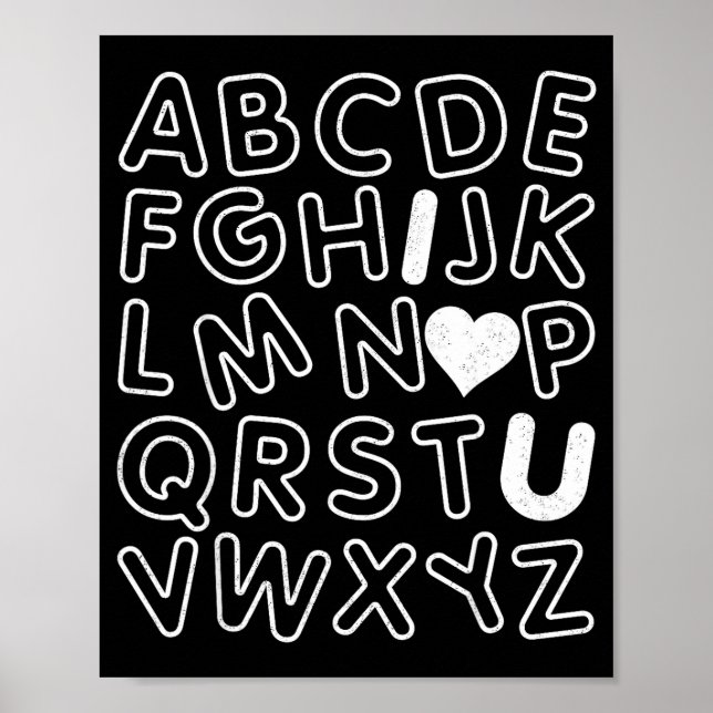 Abc I Love You Alphabet Teachers Day Valentines Da Poster (Framsidan)