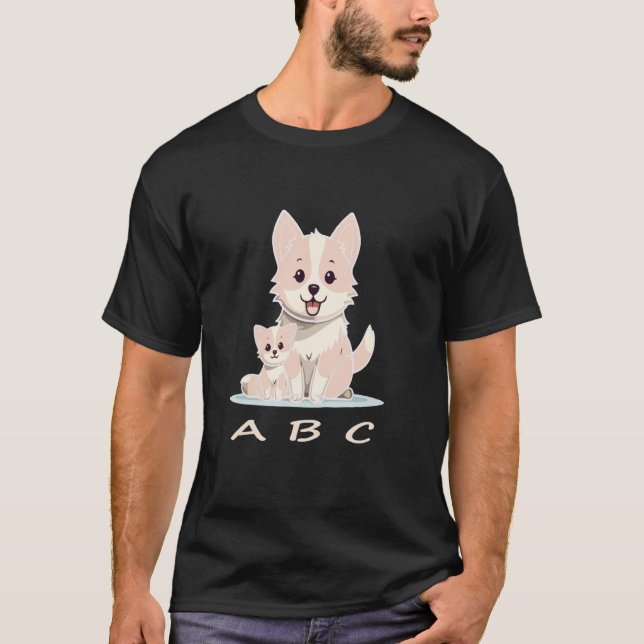 ABC Katt och Hund T Shirt (Framsida)