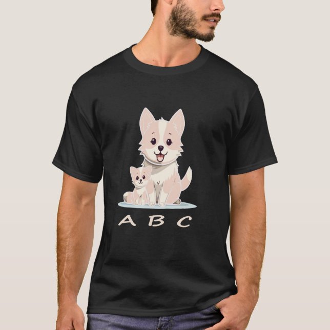 ABC Katt och Hund T Shirt (Framsida)