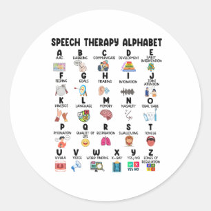 ABC-kod för språkPat för Alphabet Tal vid behandli Runt Klistermärke