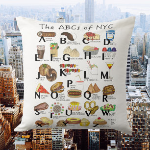 ABC-kort av NYC Iconic New York City Mat Alphabet Kudde