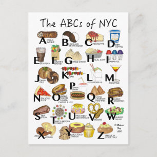 ABC-kort av NYC Iconic New York City Mat Alphabet Vykort