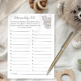 ABC-Leksak-brickor för bohemiska Baby-vildkort Inbjudningar