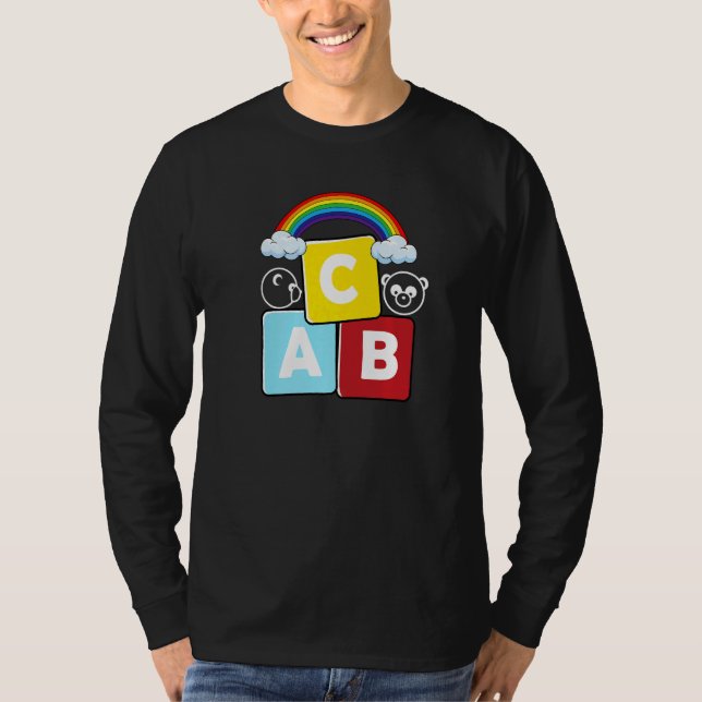 Abc Letters  Back To School Student Teacher Pandas T Shirt (Framsida)