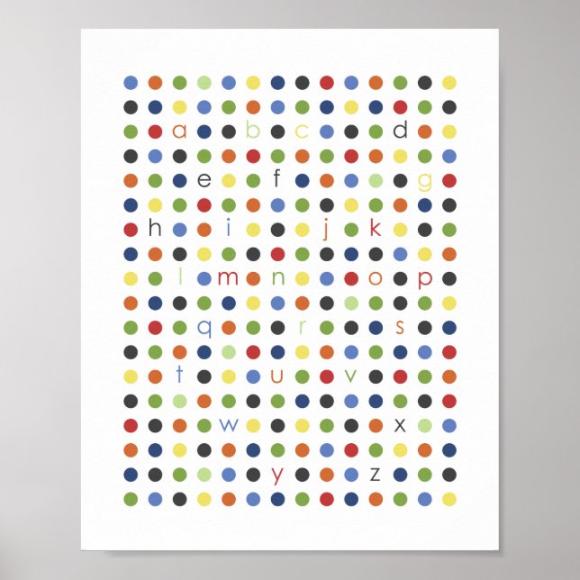 ABC Modern Dot Wall Art Poster (Framsidan)