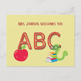 ABC Neon Brev Bookworm Vykort