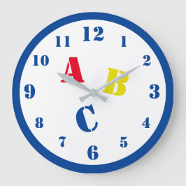 ABC Nursery Acrylic Wall Clock Stor Klocka